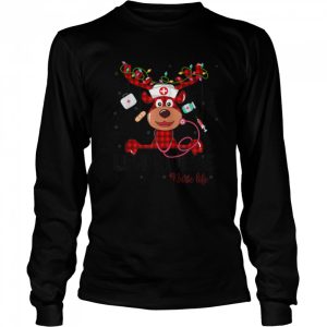 Red Plaid LPN Nurse Life Reindeer Nurse Christmas T Shirt B0BKLNFTX7 3