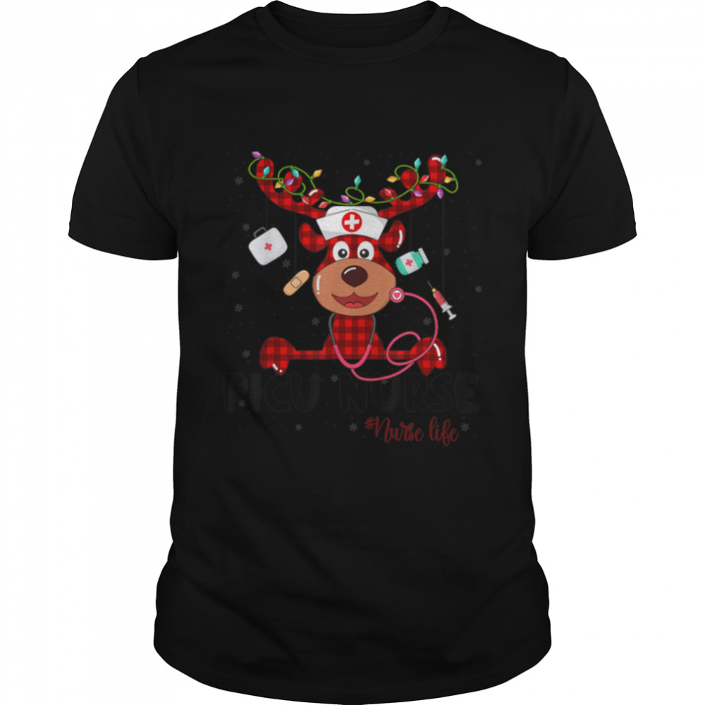Red Plaid PICU Nurse Life Reindeer Nurse Christmas T-Shirt B0BKLF7G45 Red Plaid PICU Nurse Life Reindeer Nurse Christmas T-Shirt B0BKLF7G45