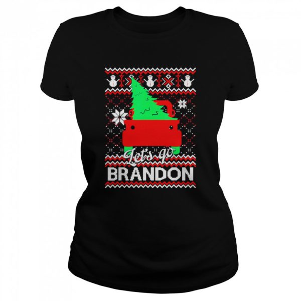 Red Truck Let’s Go Brandon Ugly Christmas Tree Sweater T-Shirt
