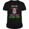 Reindeer With Face Mask This Is My Christmas Pajama Xmas shirt