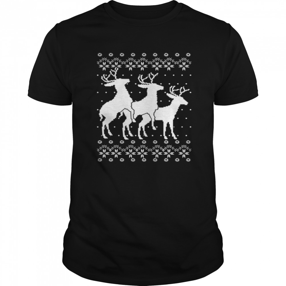 Rentier Ugly Christmas Weihnachten Lustig Geschenk Langarmshirt shirt Rentier Ugly Christmas Weihnachten Lustig Geschenk Langarmshirt shirt