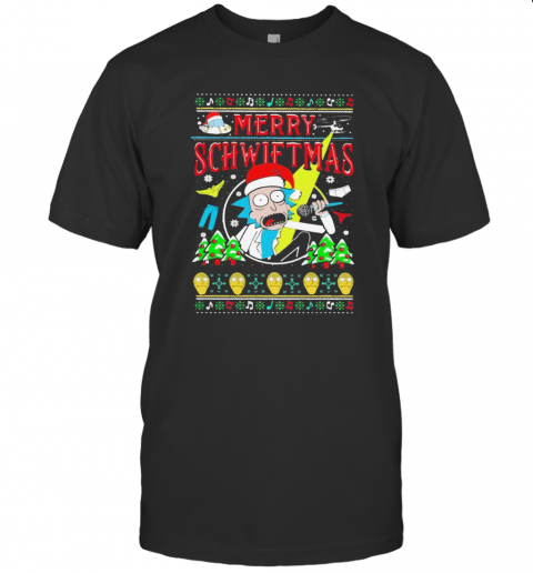 Rick Sanchez Santa Merry Schwiftmas Ugly Christmas T-Shirt Rick Sanchez Santa Merry Schwiftmas Ugly Christmas T-Shirt