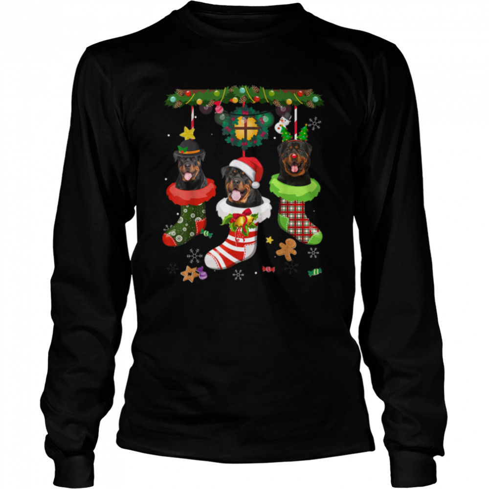 Rottweiler Dog Tree Christmas Lights Rottweiler Ugly Sweater T-Shirt Rottweiler Dog Tree Christmas Lights Rottweiler Ugly Sweater T-Shirt