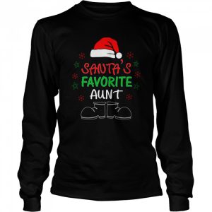 Santa's Favorite Aunt 2022 Family Christmas T Shirt 3