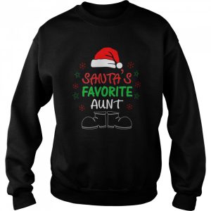 Santa's Favorite Aunt 2022 Family Christmas T Shirt 4