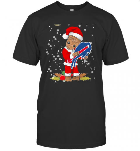 Santa Baby Groot Hug Buffalo Bills Christmas T-Shirt Santa Baby Groot Hug Buffalo Bills Christmas T-Shirt