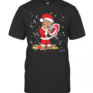 Santa Baby Groot Hug Carolina Hurricanes Christmas T-Shirt