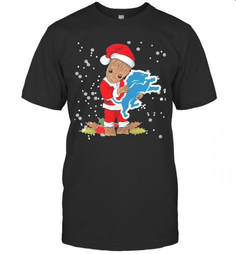 Santa Baby Groot Hug Detroit Lions Christmas T-Shirt Santa Baby Groot Hug Detroit Lions Christmas T-Shirt