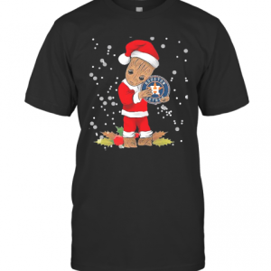 Santa Baby Groot Hug Houston Astros Christmas T-Shirt