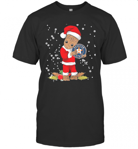 Santa Baby Groot Hug Houston Astros Christmas T-Shirt Santa Baby Groot Hug Houston Astros Christmas T-Shirt