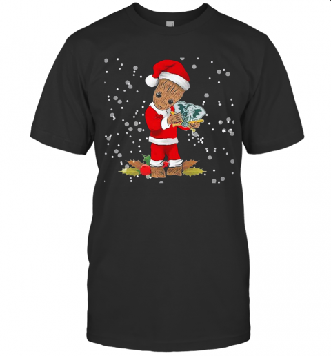 Santa Baby Groot Hug Oakland Athletics Christmas T-Shirt Santa Baby Groot Hug Oakland Athletics Christmas T-Shirt