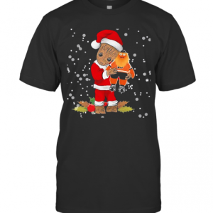 Santa Baby Groot Hug Philadelphia Flyers Christmas T-Shirt