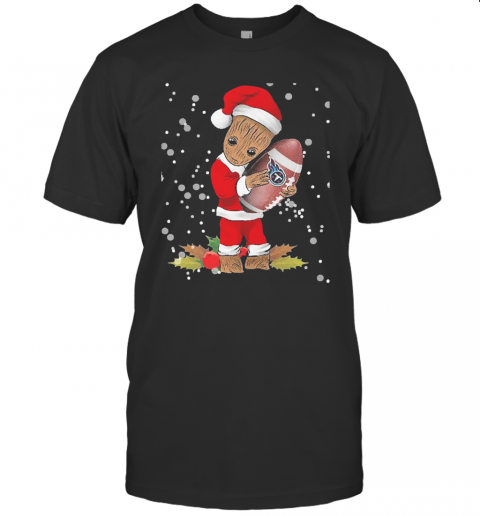 Santa Baby Groot Hug Tennessee Titans Christmas T-Shirt Santa Baby Groot Hug Tennessee Titans Christmas T-Shirt