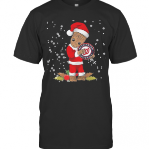 Santa Baby Groot Hug Washington Nationals Christmas T-Shirt