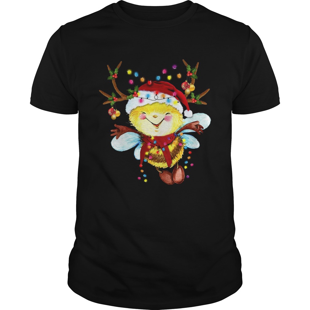 Santa Bee Reindeer Light Christmas shirt Santa Bee Reindeer Light Christmas shirt