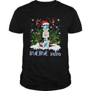 Santa Bernese Mountain Dog Face Mask Bye Bye 2020 Merry Christmas shirt