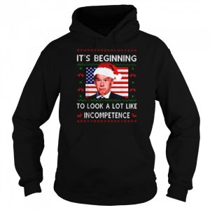 Santa Biden American flag it's beginning to look a lot like incompetence Ugly Christmas shirt 5