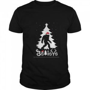 Santa Bigfoot Believe Ugly Christmas shirt