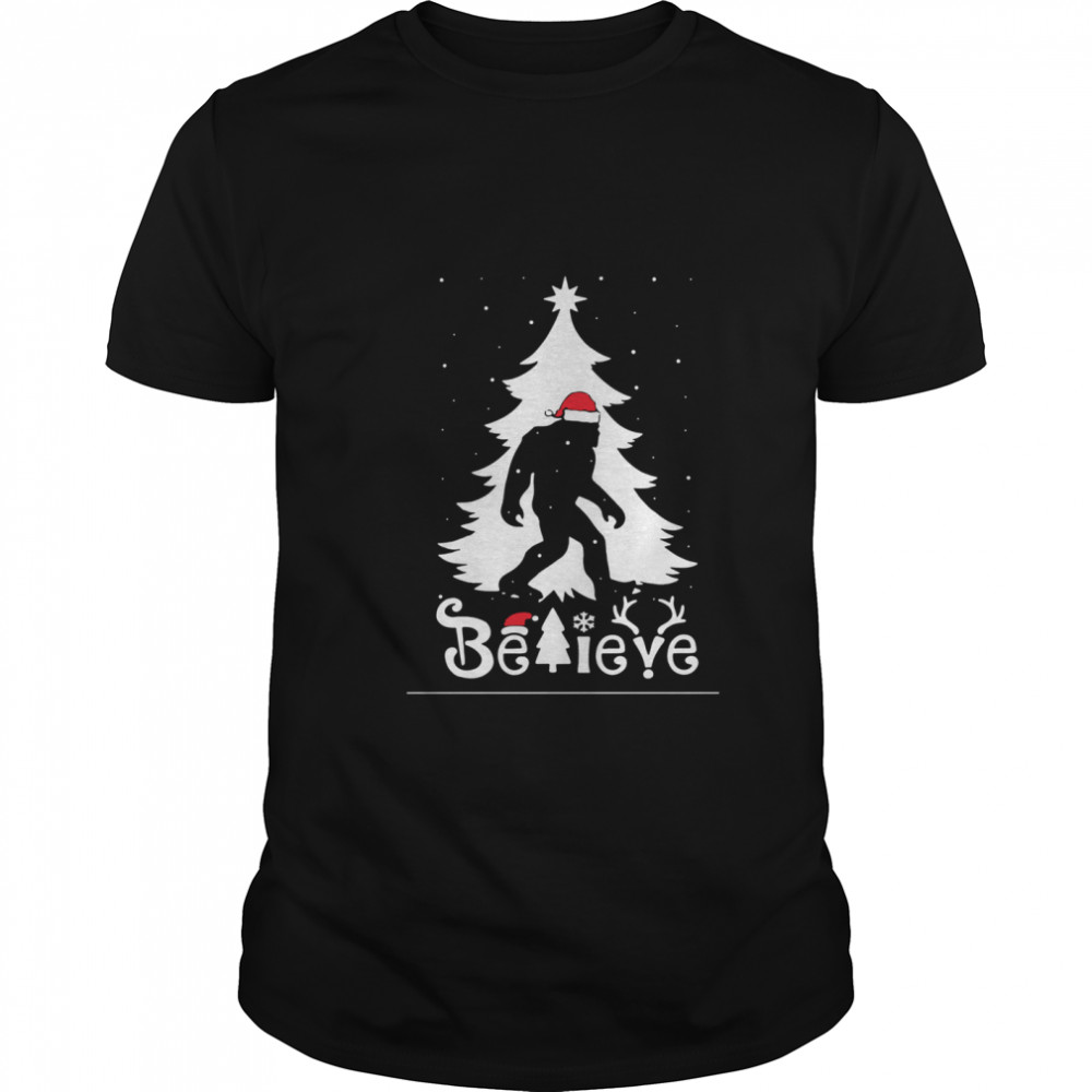Santa Bigfoot Believe Ugly Christmas shirt Santa Bigfoot Believe Ugly Christmas shirt