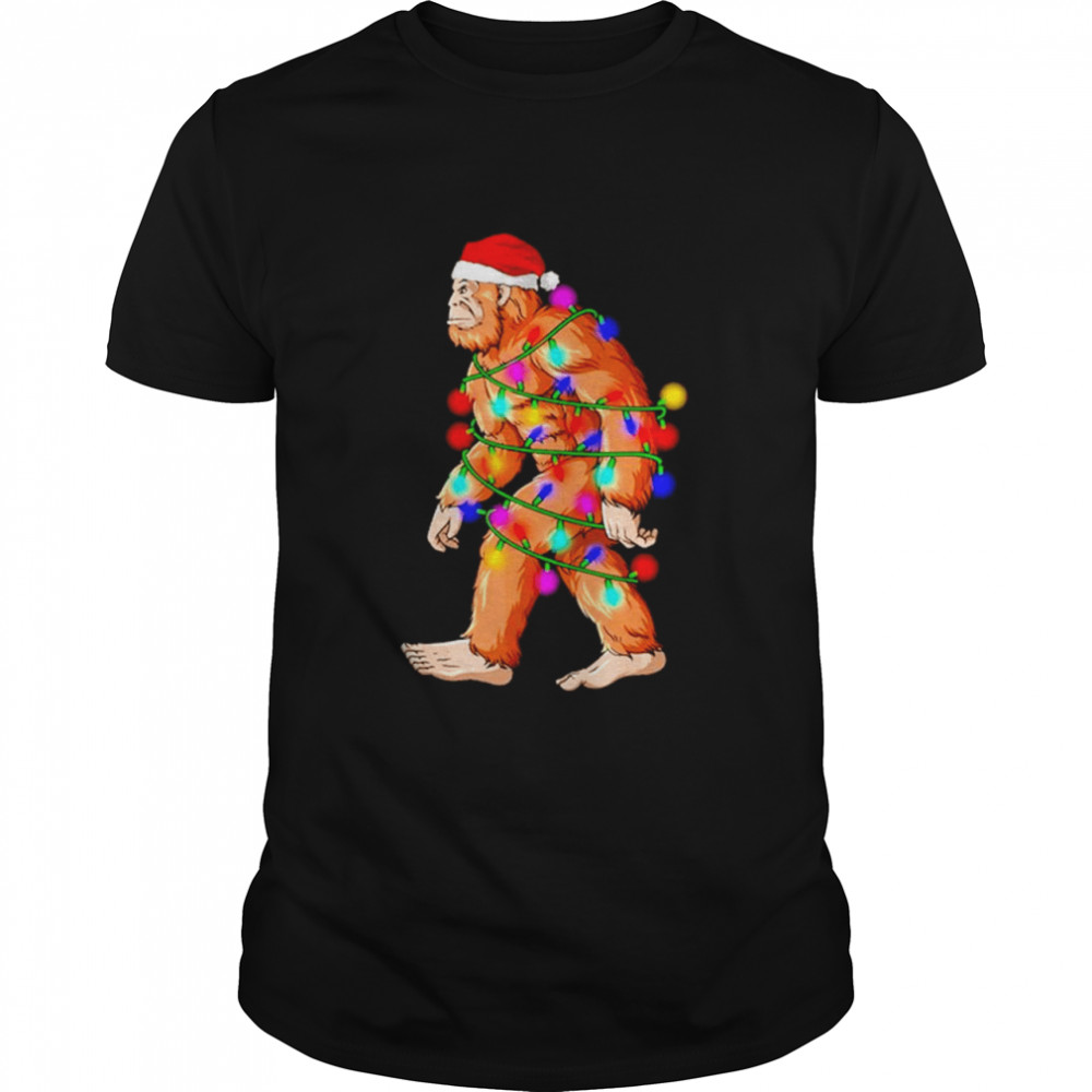 Santa Bigfoot Lights Christmas shirt Santa Bigfoot Lights Christmas shirt