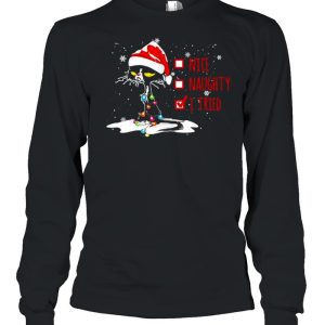 Santa Black Cat nice Naughty I tried Christmas Sweatshirt 3