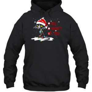 Santa Black Cat nice Naughty I tried Christmas Sweatshirt 5