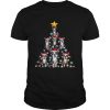 Santa Boston Terrier Christmas Tree Light shirt