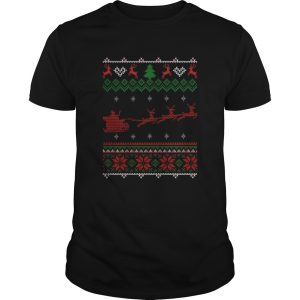 Santa Claus And Deers Ugly Christmas shirt