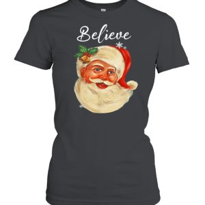 Santa Claus Face Believe Christmas shirt