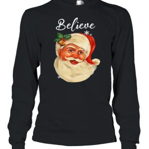 Santa Claus Face Believe Christmas shirt 3