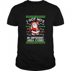 Santa Claus I Got Hos In Different Area Codes Ugly Christmas shirt