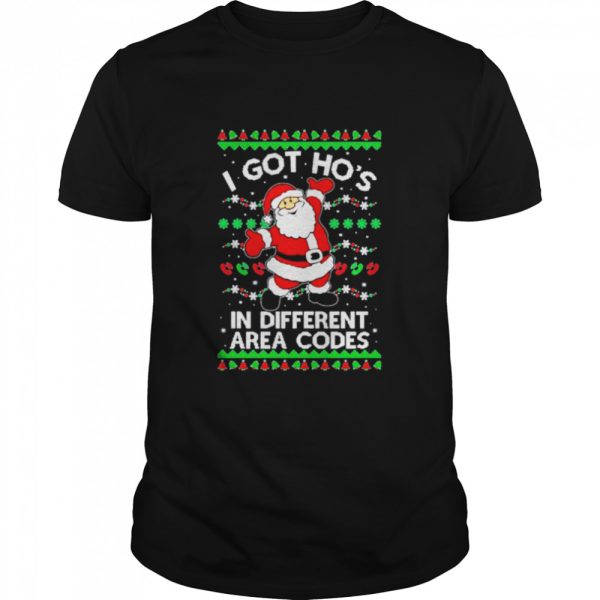 Santa Claus I Got Hos In Different Area Codes Ugly Christmas shirt