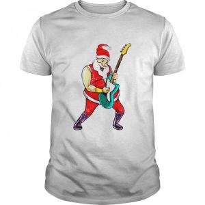 Santa Claus Playing Bass Guitar Christmas shirt