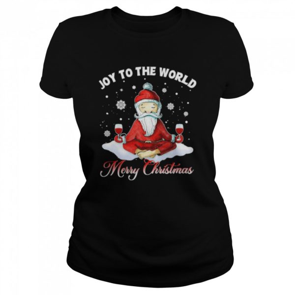 Santa Claus Yoga Joy to the world Merry Christmas shirt