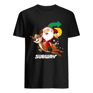 Santa Claus riding reindeer Subway shirt
