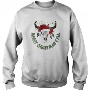 Santa Deer Merry Christmas Y'all Vintage shirt 4