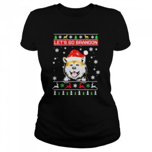 Santa Dog Let’s Go Brandon Christmas Cute Dog T-Shirt