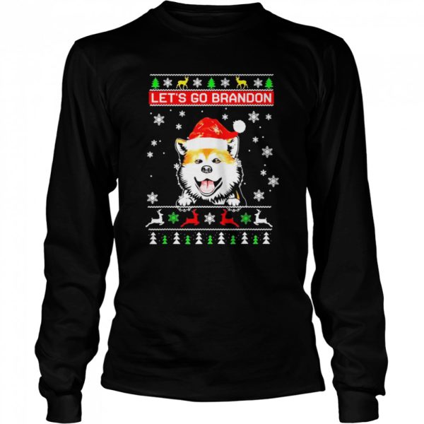 Santa Dog Let’s Go Brandon Christmas Cute Dog T-Shirt