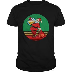 Santa Drinking Beer Matching Family Christmas shirt