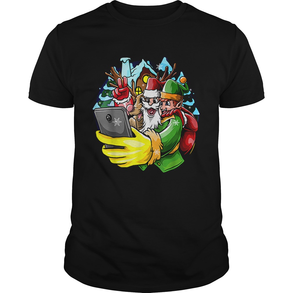 Santa Elf Reindeer Selfie Christmas Friends Group shirt Santa Elf Reindeer Selfie Christmas Friends Group shirt