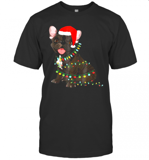 Santa French Bulldog Tangled In Christmas Light T-Shirt Santa French Bulldog Tangled In Christmas Light T-Shirt