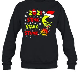 Santa Grinch Hand 2021 Stink Stank Stunk Coronavirus Christmas Sweat T shirt 4