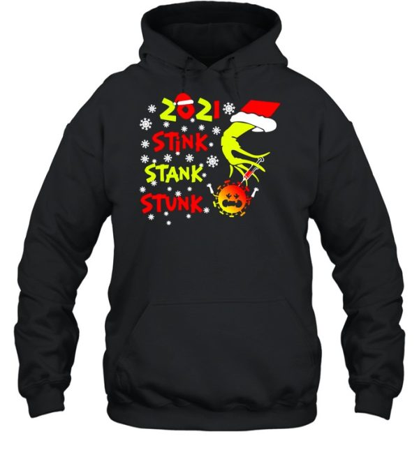 Santa Grinch Hand 2021 Stink Stank Stunk Coronavirus Christmas Sweat T-shirt