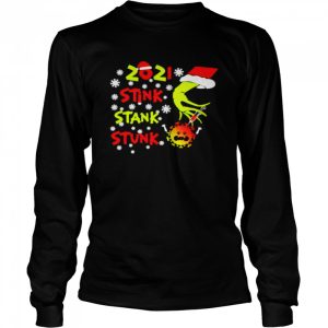 Santa Grinch Hand 2021 Stink Stank Stunk Coronavirus Christmas shirt 3