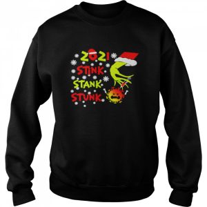 Santa Grinch Hand 2021 Stink Stank Stunk Coronavirus Christmas shirt 4