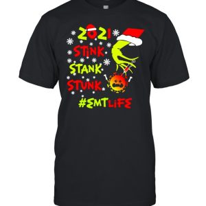 Santa Grinch Hand 2021 Stink Stank Stunk EMT Life Coronavirus Christmas Sweater T-shirt