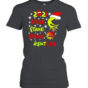 Santa Grinch Hand 2021 Stink Stank Stunk EMT Life Coronavirus Christmas Sweater T-shirt