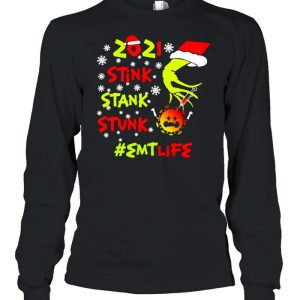 Santa Grinch Hand 2021 Stink Stank Stunk EMT Life Coronavirus Christmas Sweater T shirt 3