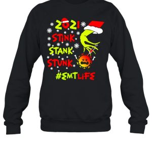 Santa Grinch Hand 2021 Stink Stank Stunk EMT Life Coronavirus Christmas Sweater T shirt 4
