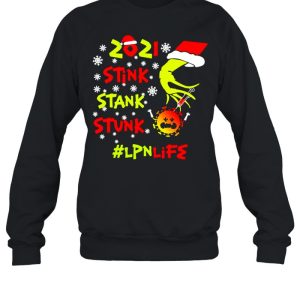 Santa Grinch Hand 2021 Stink Stank Stunk LPN Life Coronavirus Christmas Sweater T shirt 4